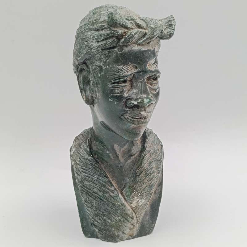 African woman green opal stone carving by Caleb Samhere