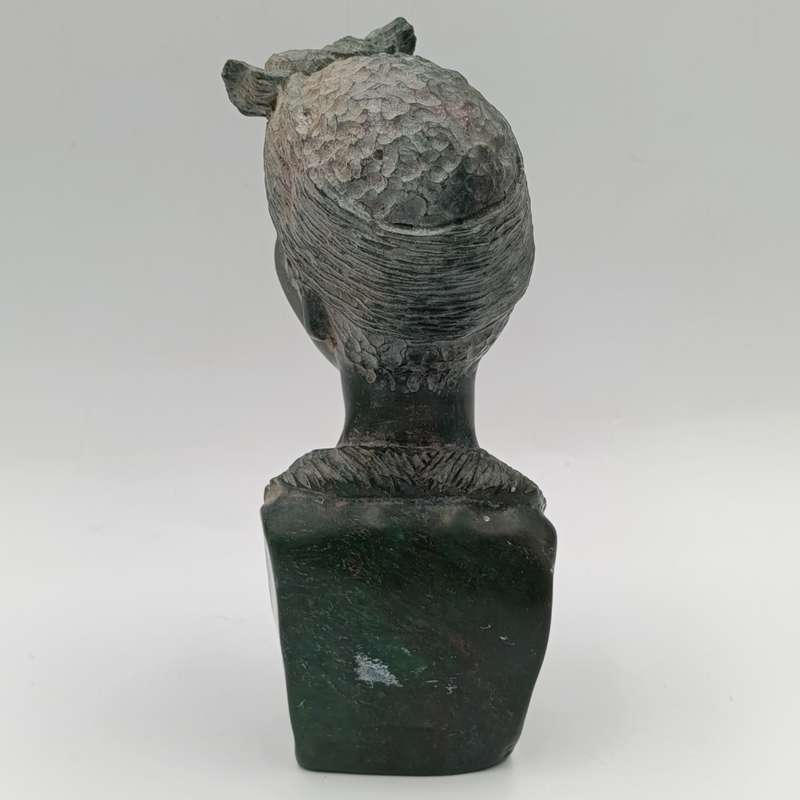 African woman green opal stone carving by Caleb Samhere