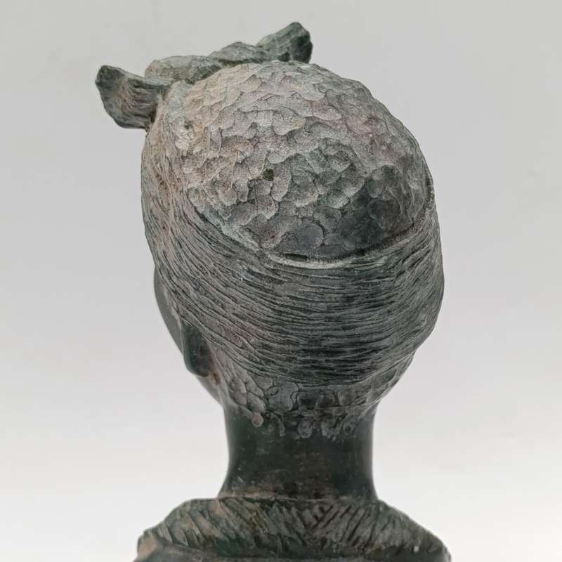 African woman green opal stone carving by Caleb Samhere