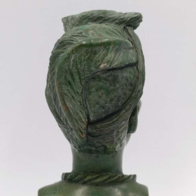 African Man green opal stone carving by Caleb Samhere