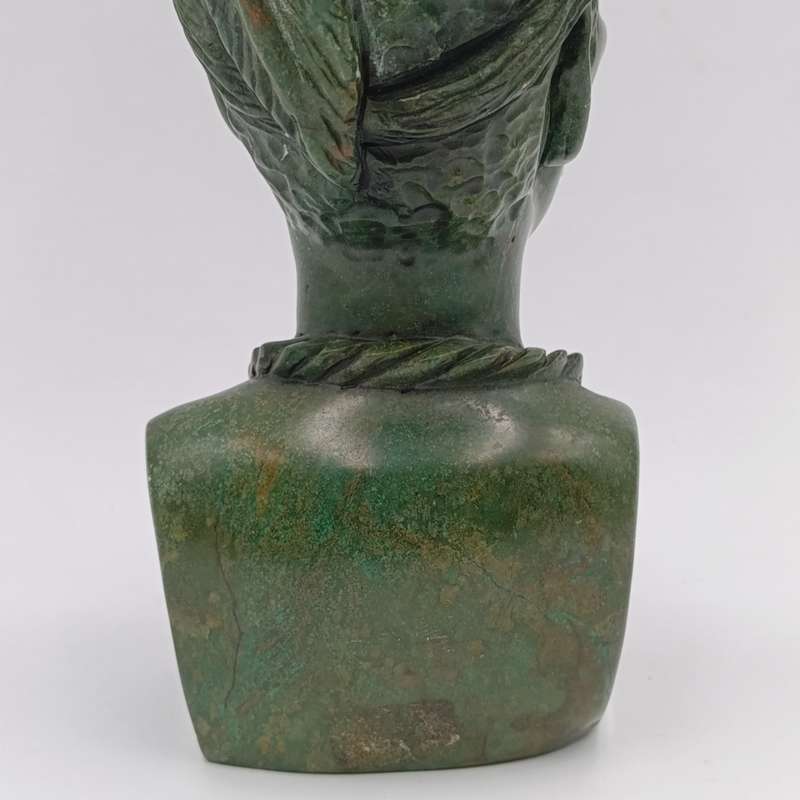 African Man green opal stone carving by Caleb Samhere