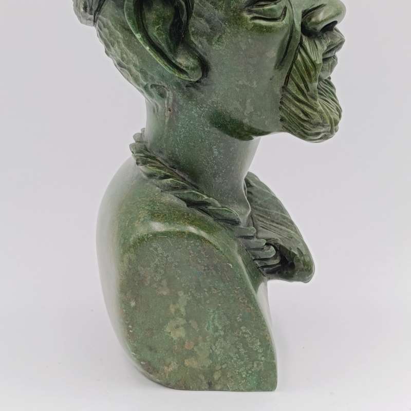 African Man green opal stone carving by Caleb Samhere