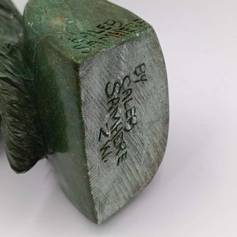 African Man green opal stone carving by Caleb Samhere