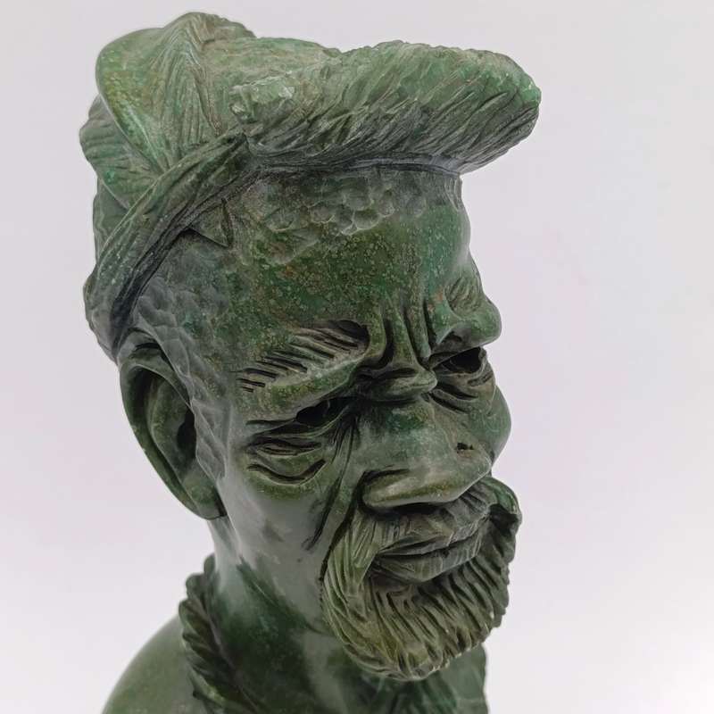 African Man green opal stone carving by Caleb Samhere