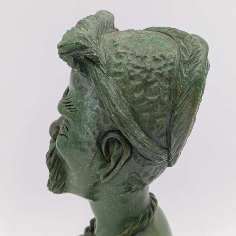 African Man green opal stone carving by Caleb Samhere