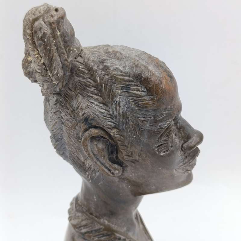 African woman green opal stone African carving