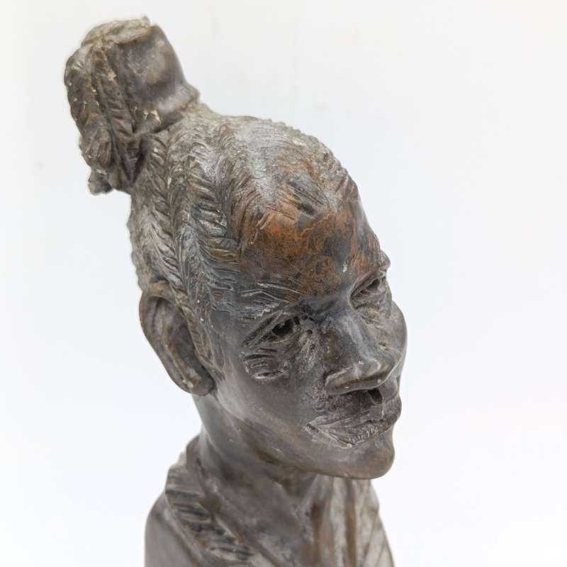 African woman green opal stone African carving