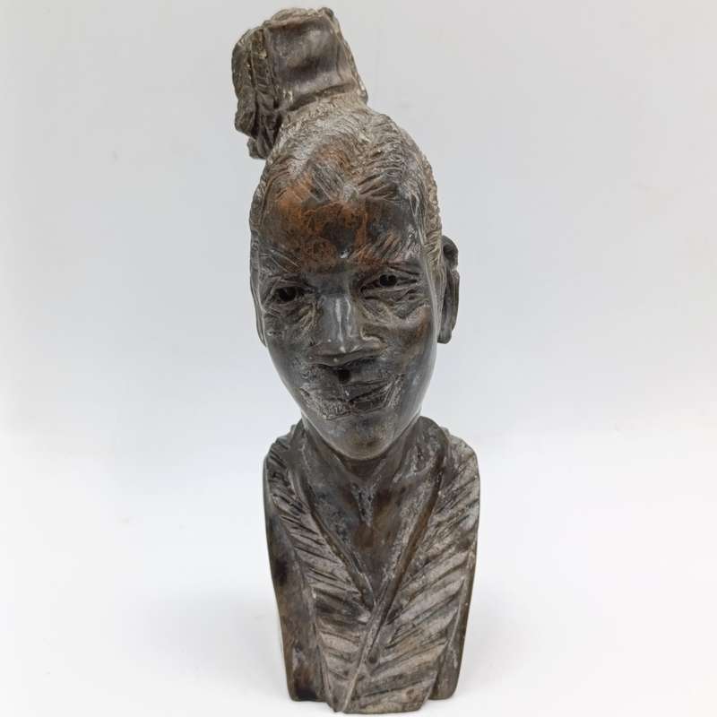 African woman green opal stone African carving