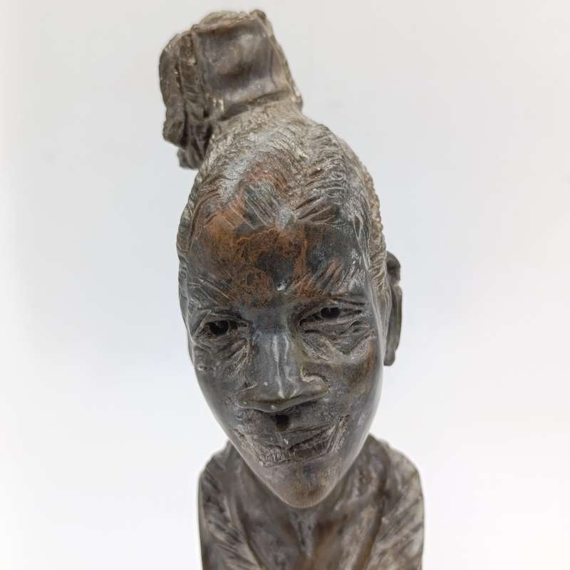 African woman green opal stone African carving