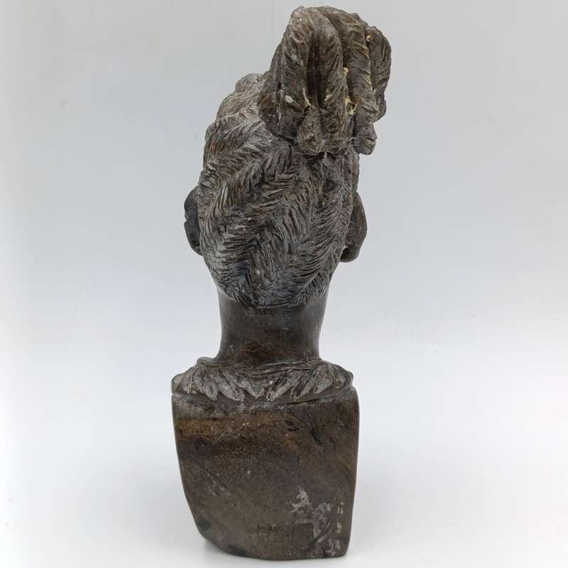 African woman green opal stone African carving