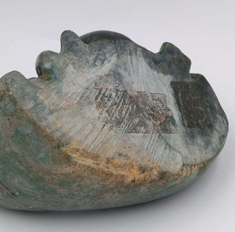 Vintage Green Serpentine stone Hippo carving