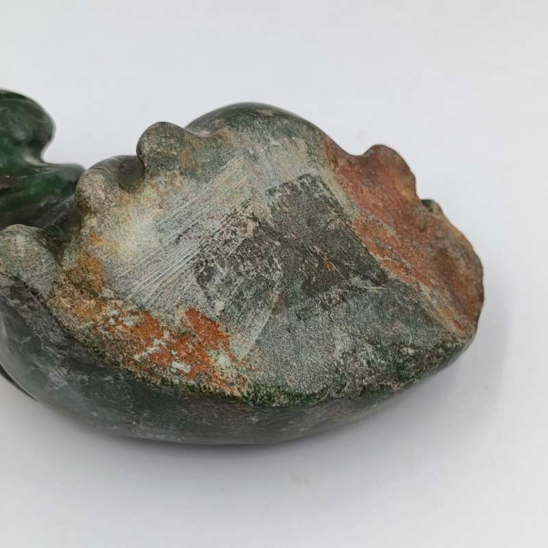 Vintage Green Serpentine stone Hippo carving