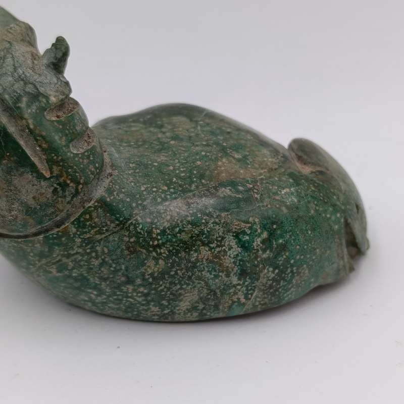 Vintage Green Serpentine stone Hippo carving
