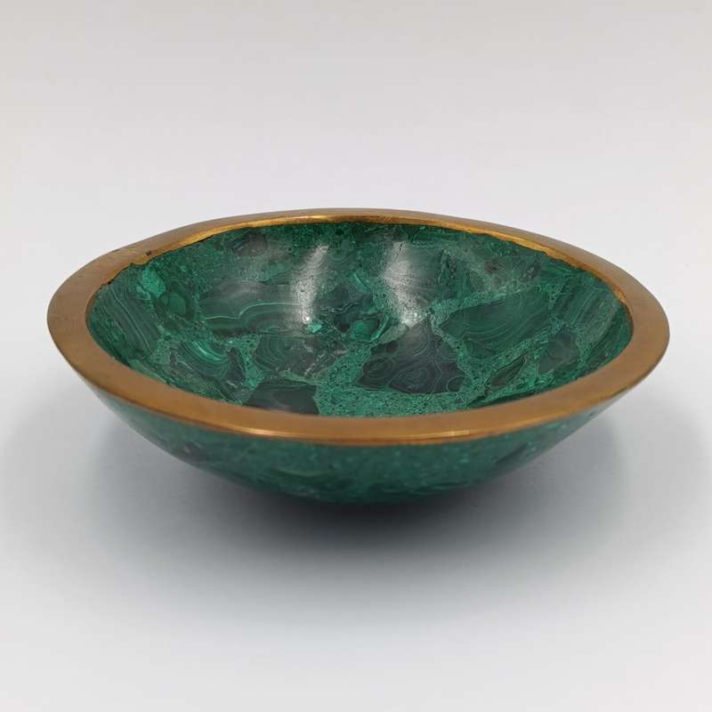 Vintage brass and Malachite trinket bowl