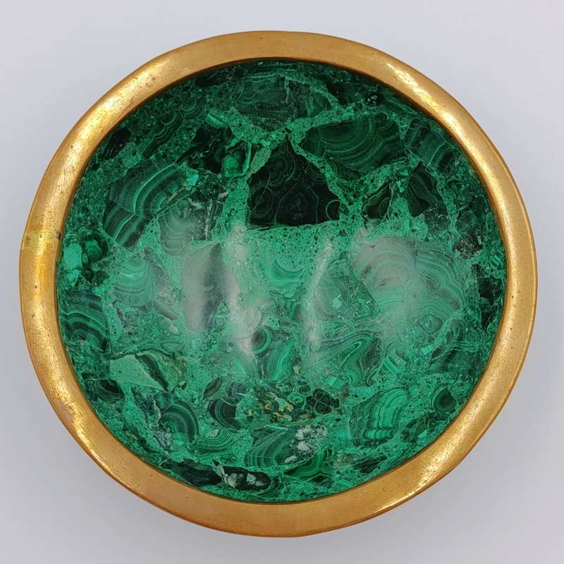 Vintage brass and Malachite trinket bowl