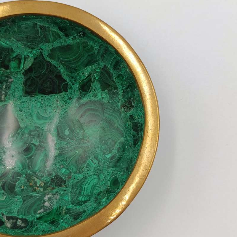Vintage brass and Malachite trinket bowl
