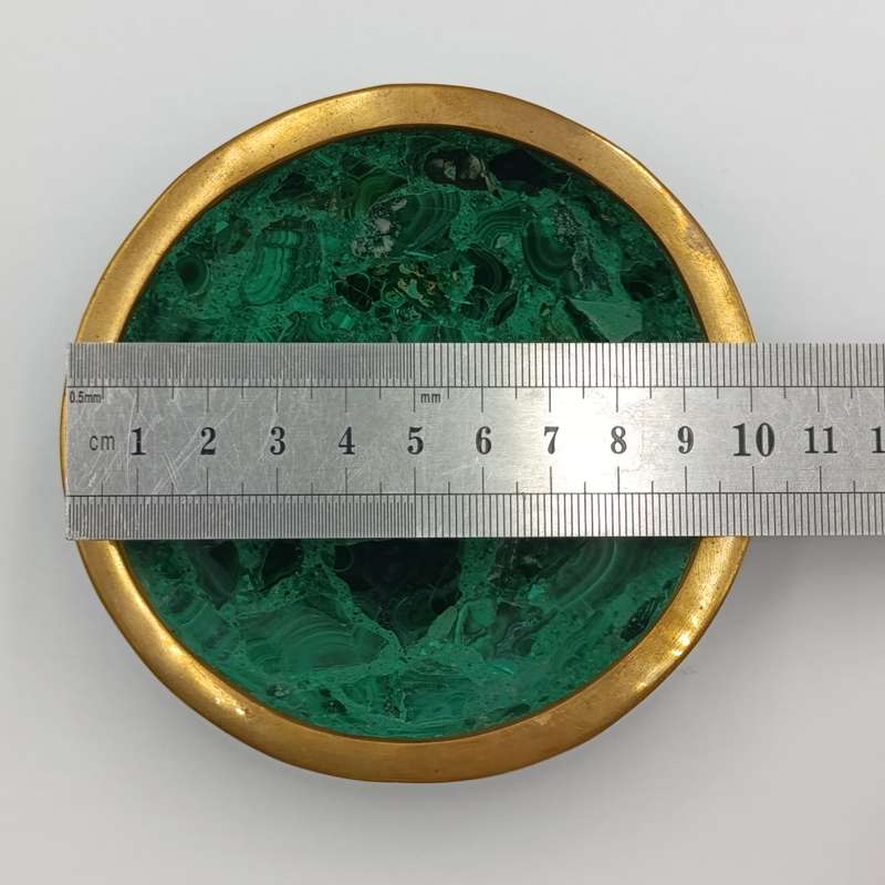 Vintage brass and Malachite trinket bowl