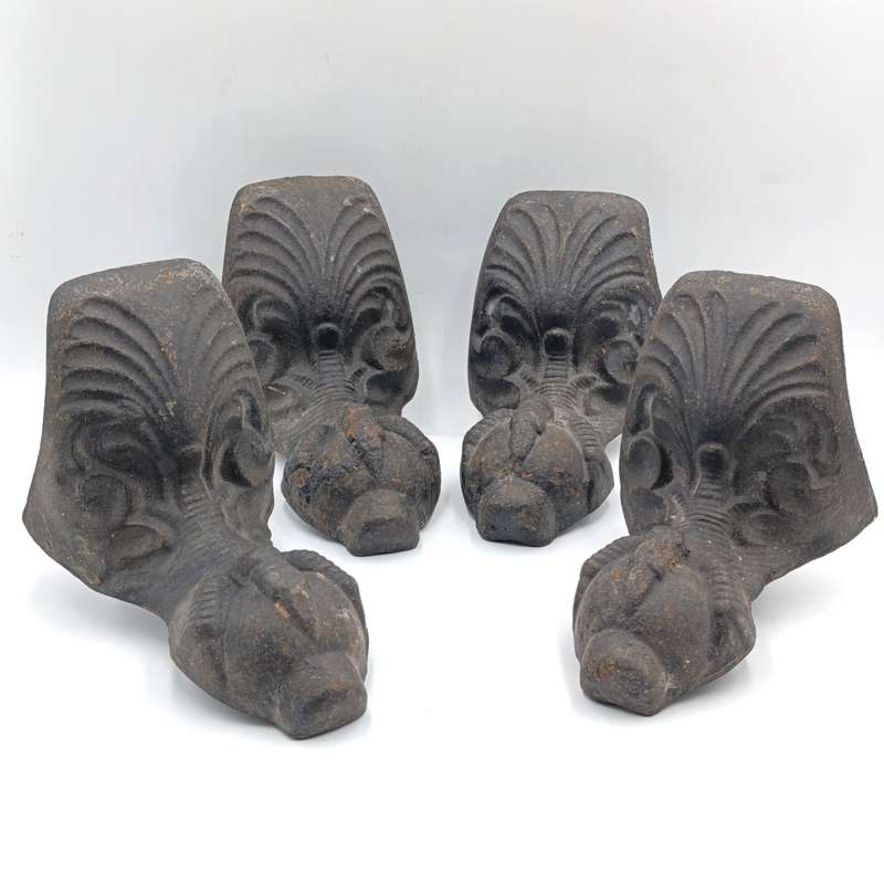 Set of 4 Ball and Claw cast iron legs for coal stove