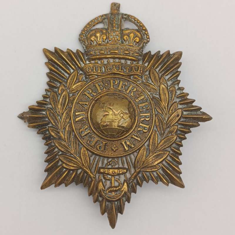 WW2 Royal Marines helmet badge - one lug