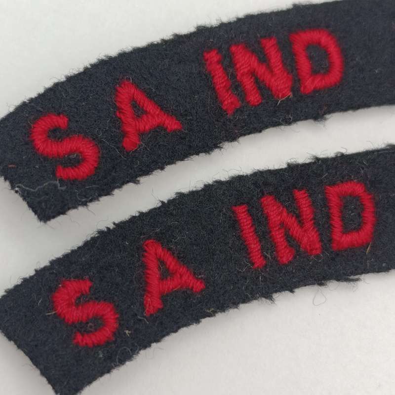 Pair of SA Navy Indian Corps shoulder titles
