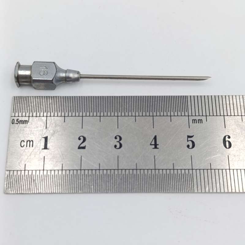 Vintage glass syringe holder/ sterilizer with 20 vintage syringe needles