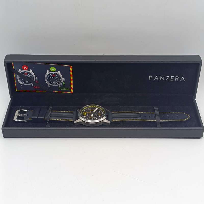 Panzera Flieger 45 Chronograph quartz mens watch in box - working - TM45C-01