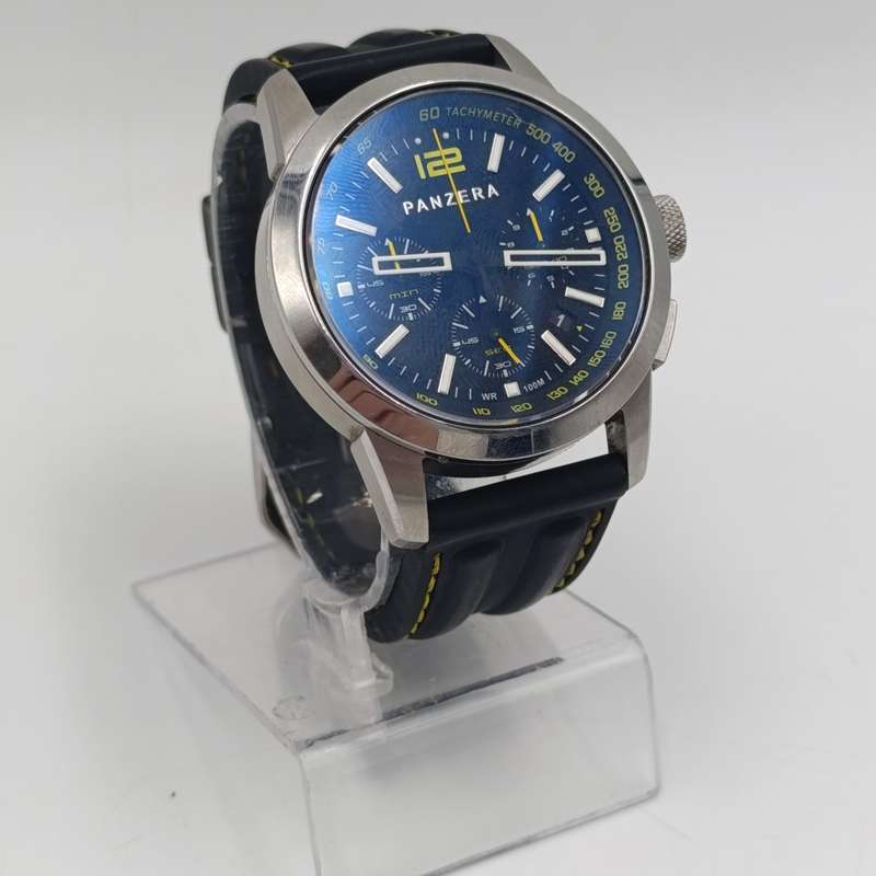 Panzera Flieger 45 Chronograph quartz mens watch in box - working - TM45C-01