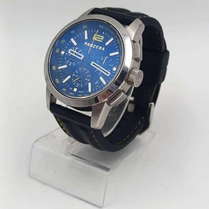 Panzera Flieger 45 Chronograph quartz mens watch in box - working - TM45C-01