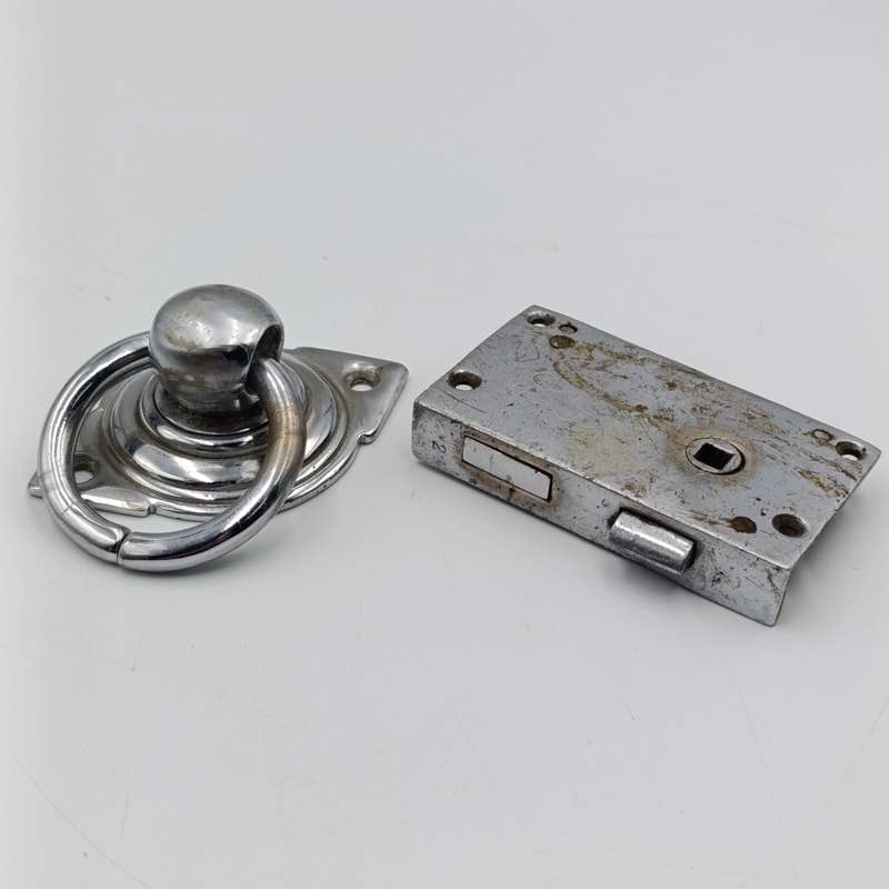 Vintage Railway door handle and lock - handle marked "Kitchen" possibly SA Railways
