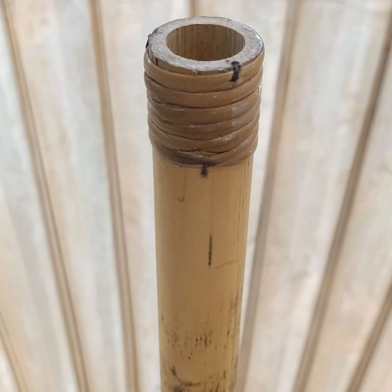 Vintage large handpainted Bamboo and cloth parasol
