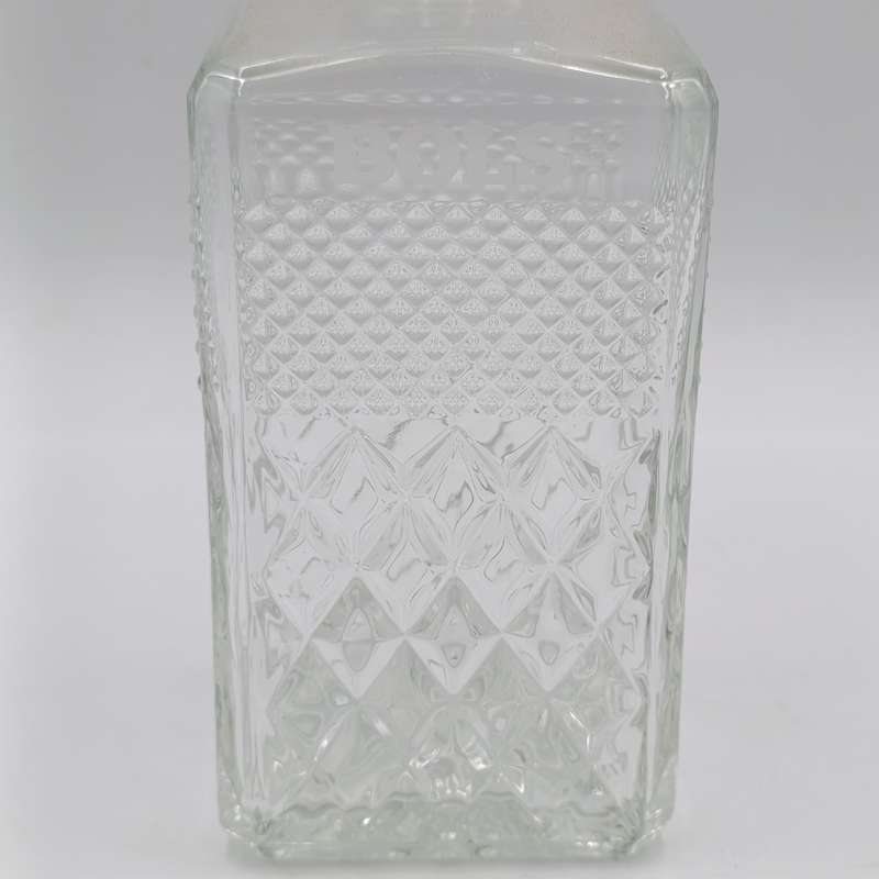 Vintage glass Bols square decanter