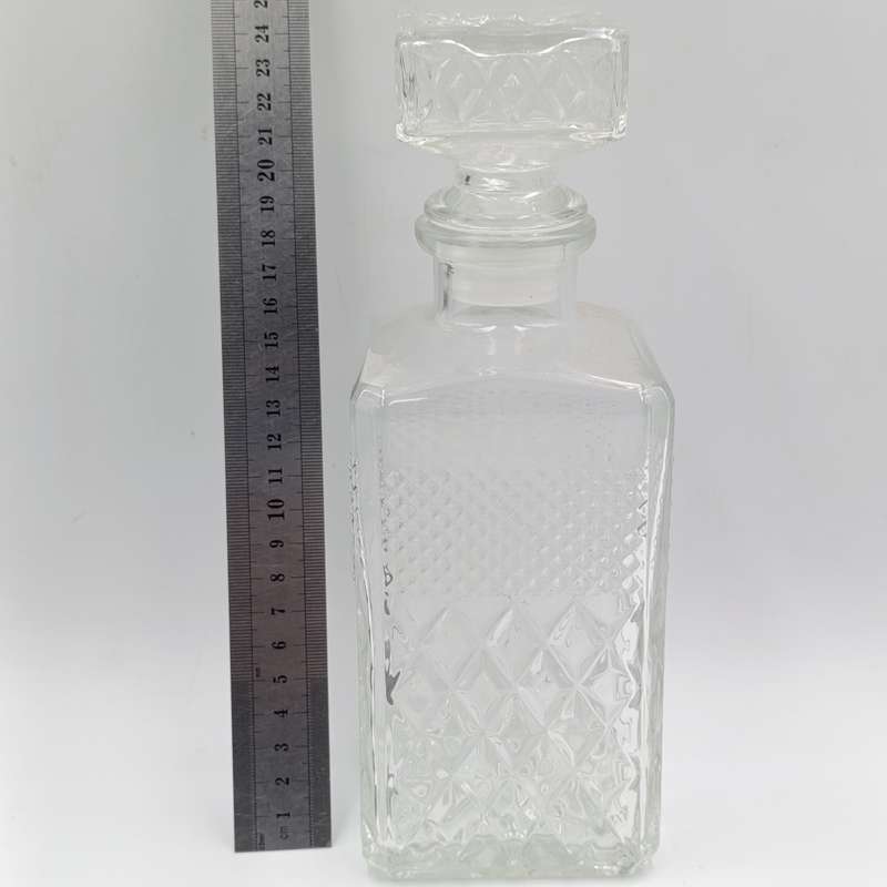 Vintage glass Bols square decanter