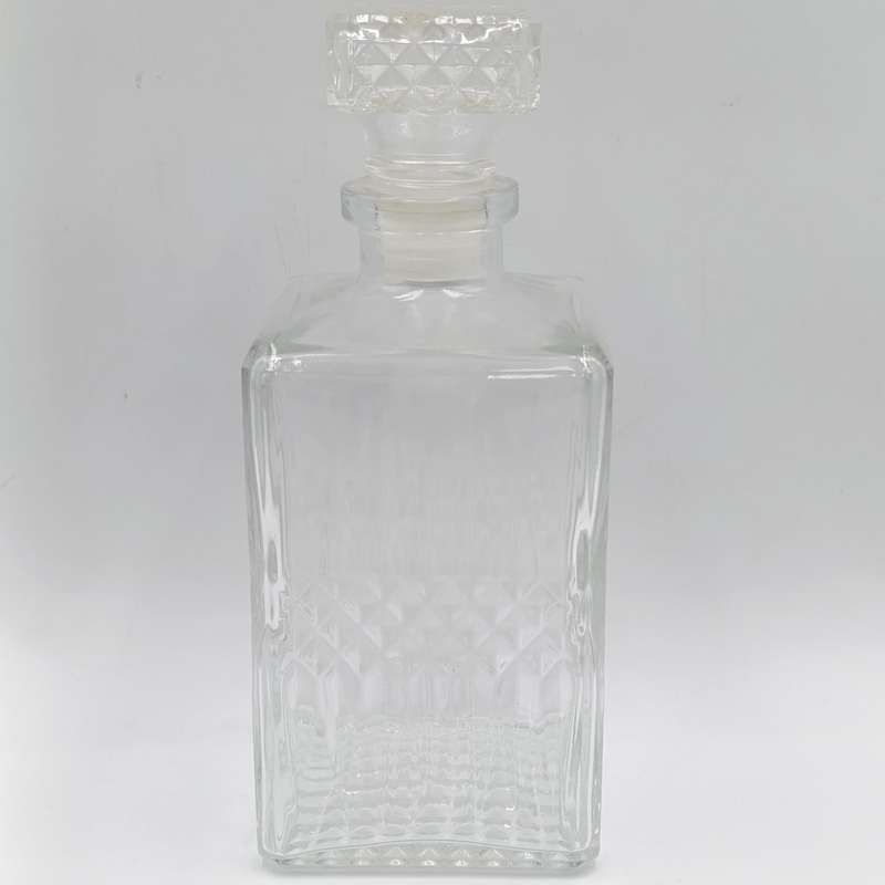 Vintage glass square decanter