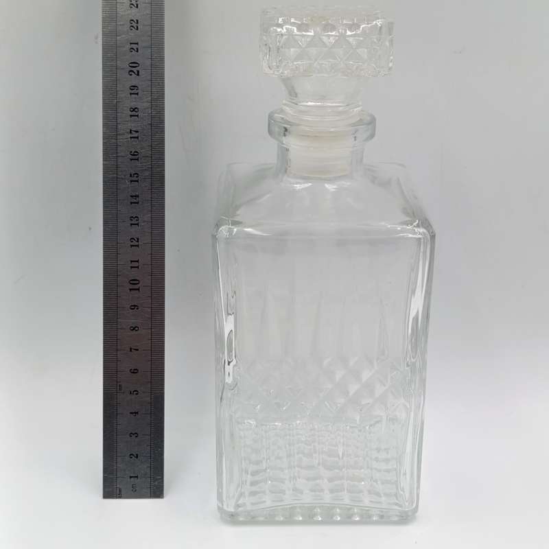 Vintage glass square decanter
