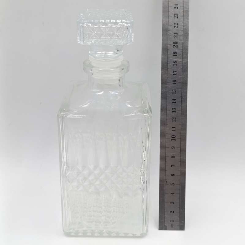 Vintage glass square decanter