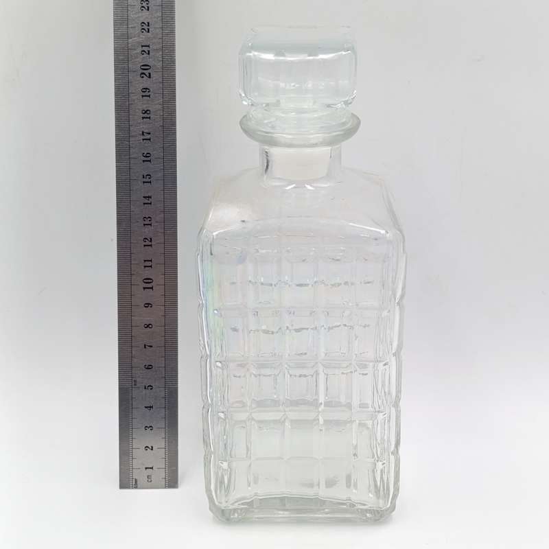 Vintage glass square decanter