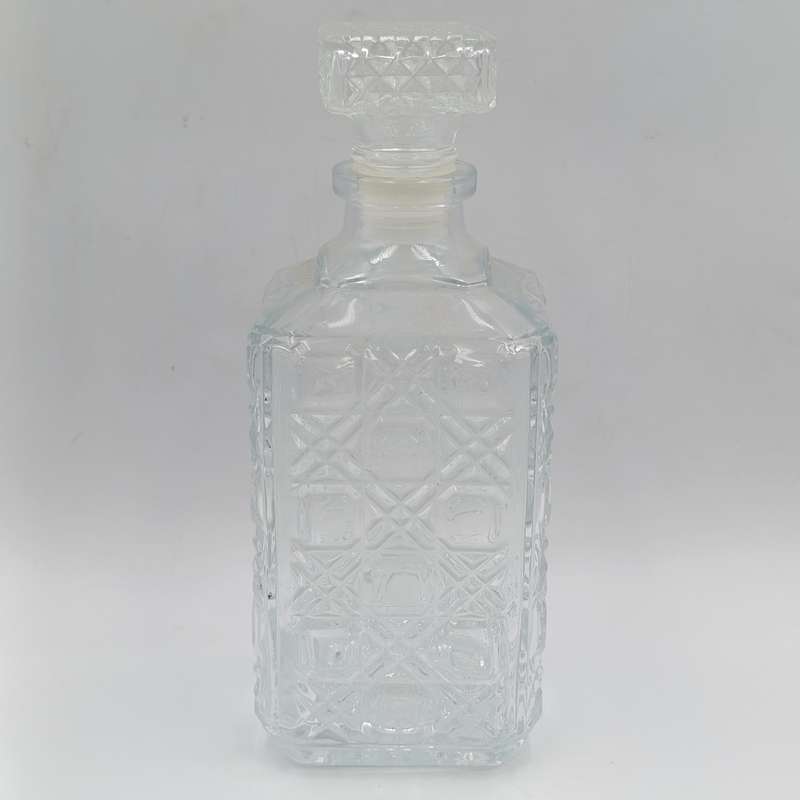 Vintage glass square decanter