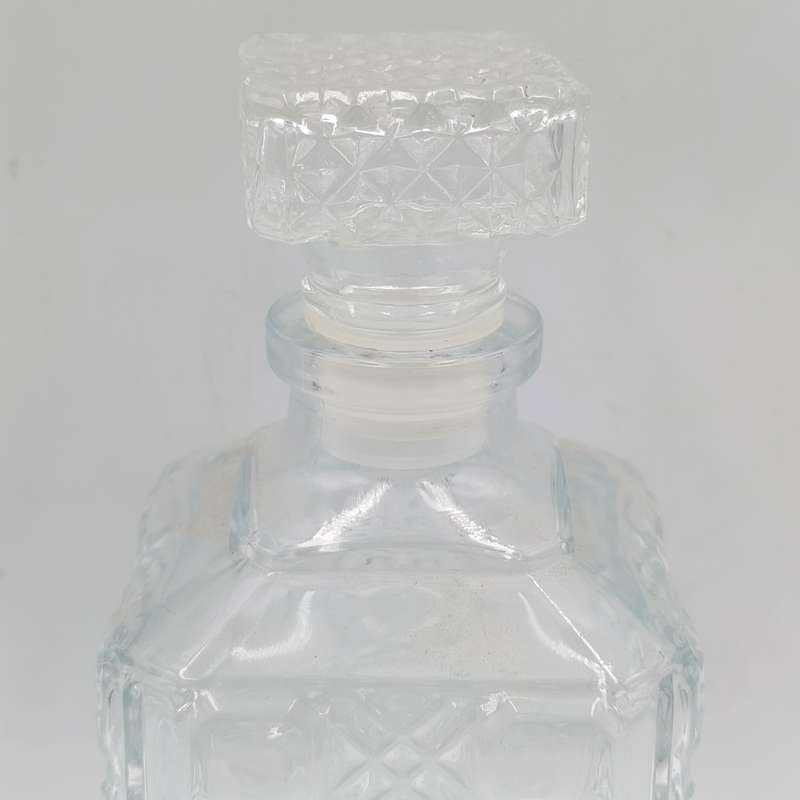 Vintage glass square decanter