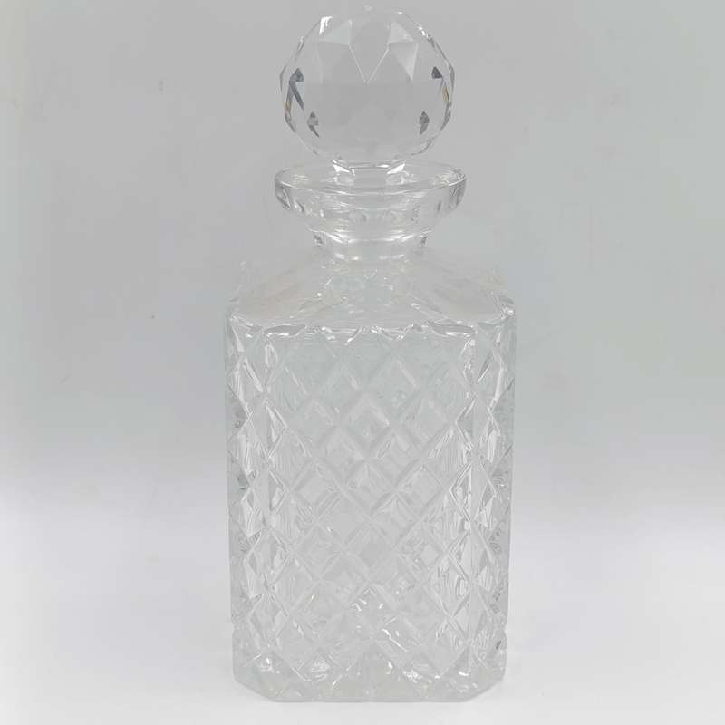 Vintage crystal square decanter