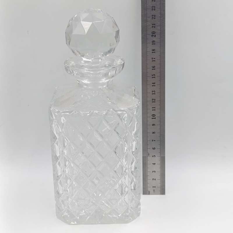 Vintage crystal square decanter