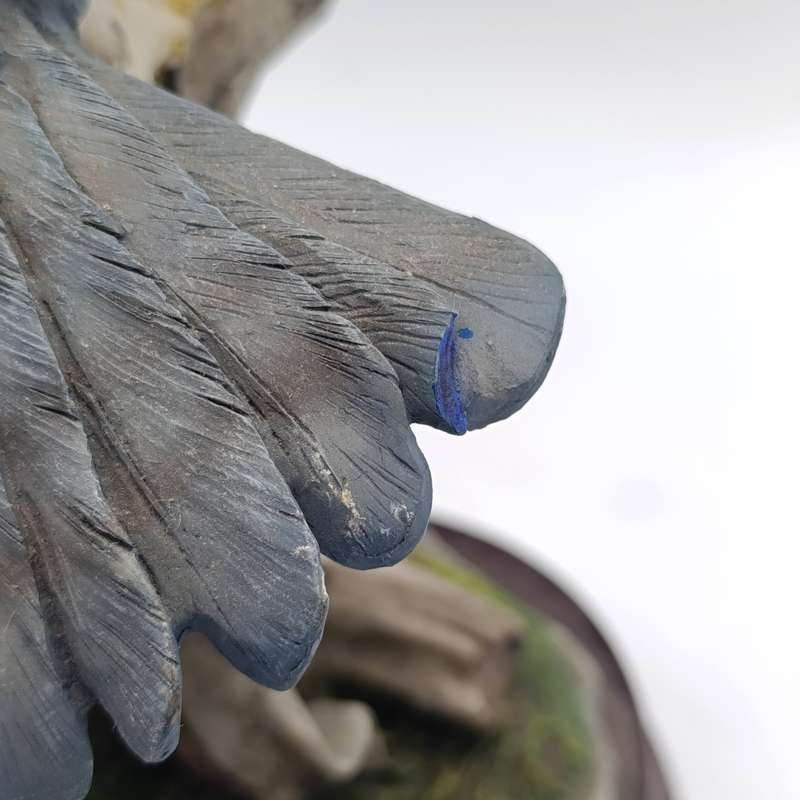 Beautiful Peregrine Falcon poly-resin scuplture - La Anina collection - tail feather chipped