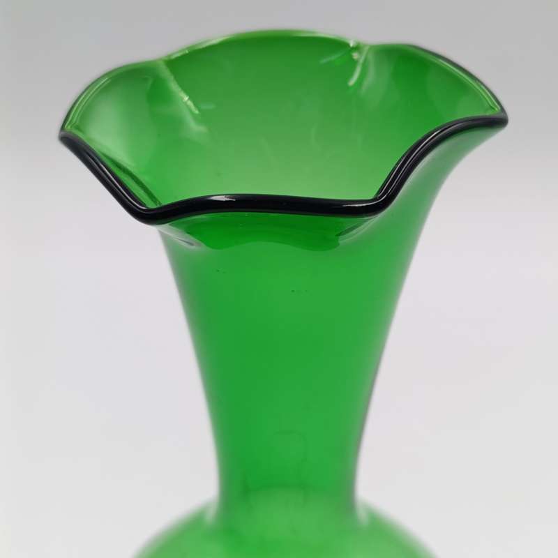 Vintage Green glass flower vase