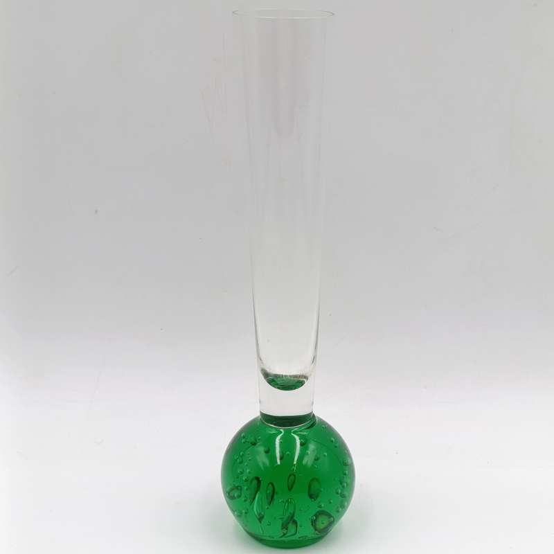 Vintage Green glass bud stem flower vase