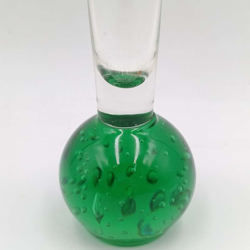 Vintage Green glass bud stem flower vase