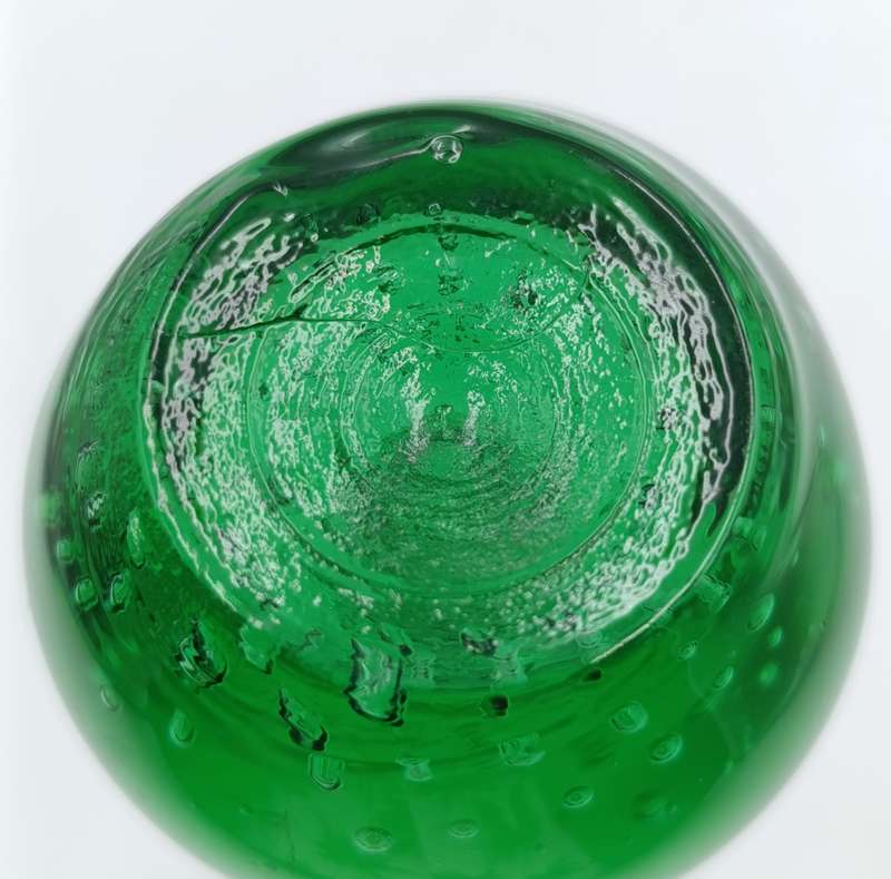 Vintage Green glass bud stem flower vase