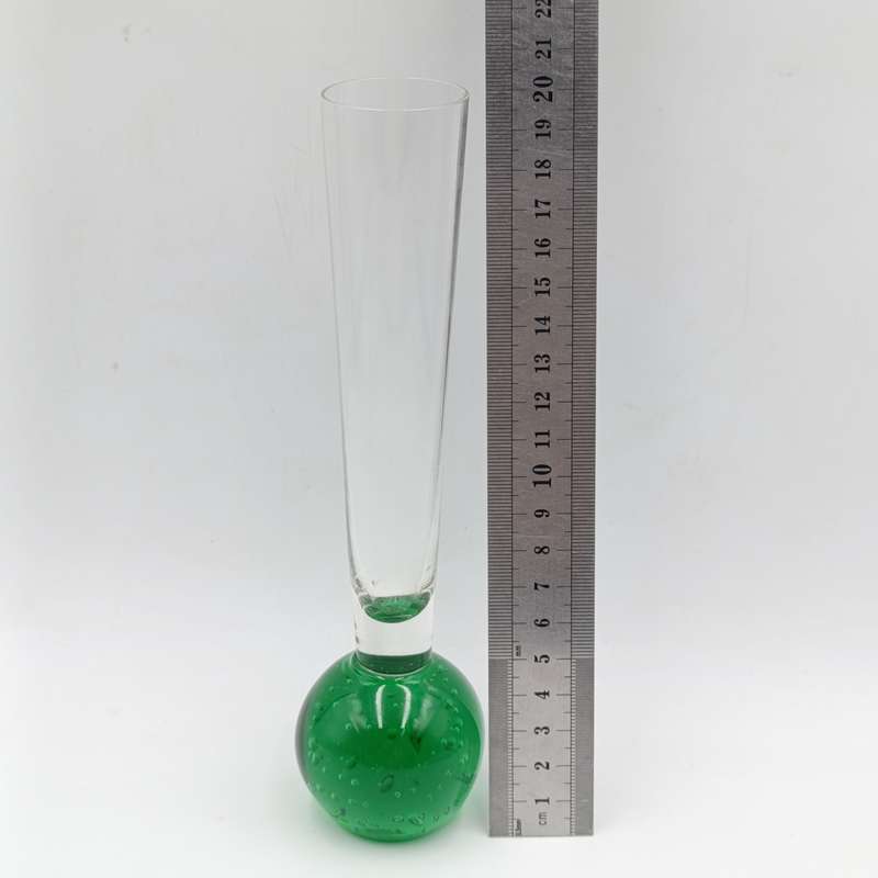 Vintage Green glass bud stem flower vase