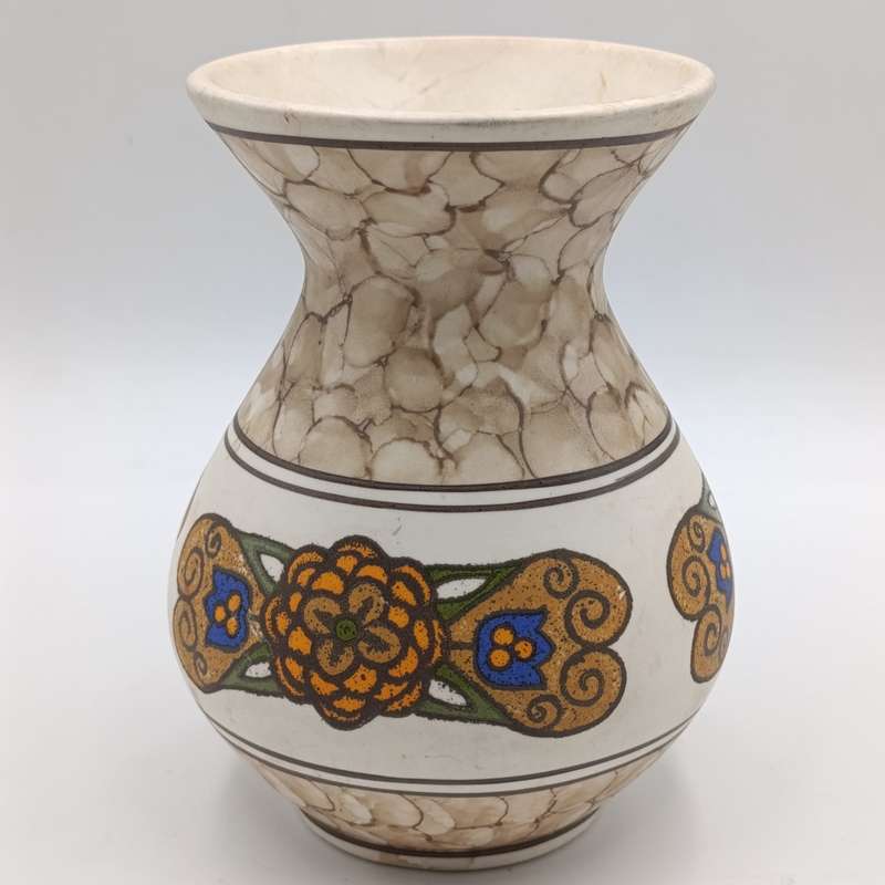 Vintage Handpainted Majolica flower vase - height - 16cm