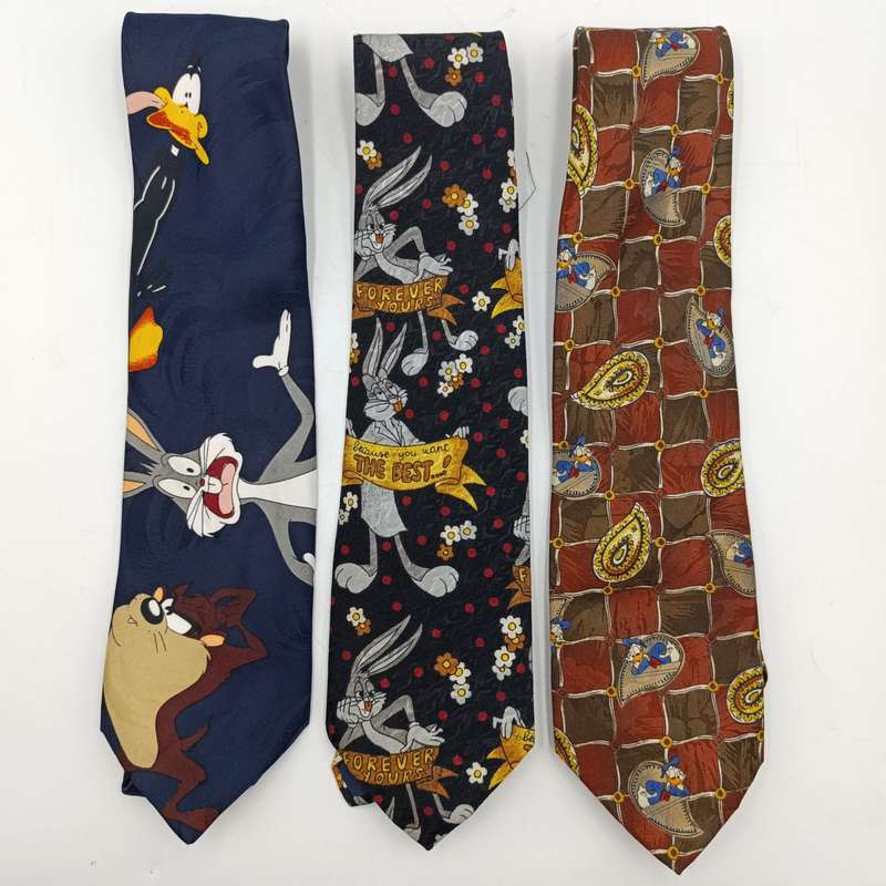 Lot of 3 Looney Tunes Ties - High Quality items