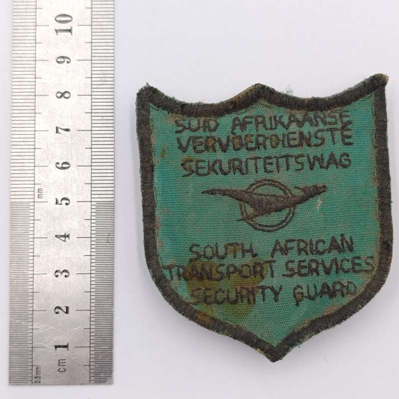 Vintage South African Transport services security Guard flash - cloth
