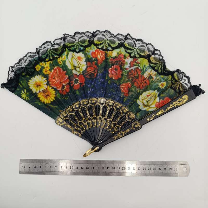 Vintage flower pattern Chinese hand fan